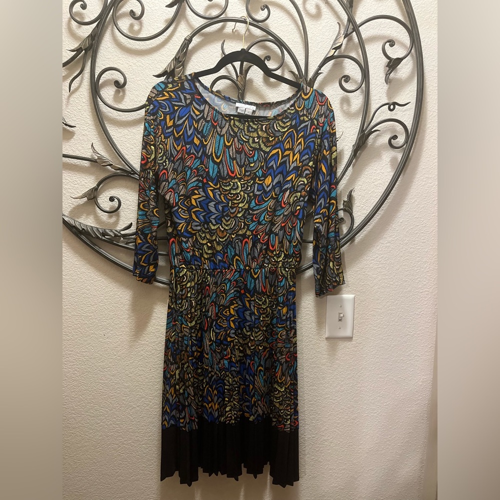 Colorful pleated bottom dress